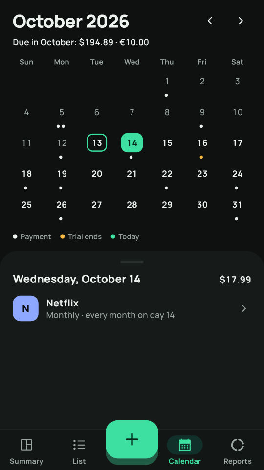 My Subscriptions screenshot 3