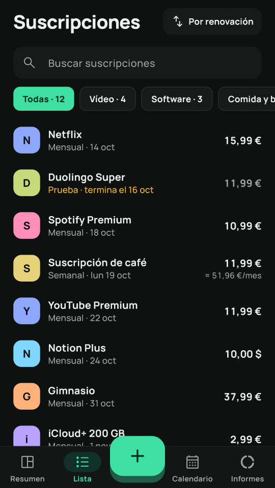 Captura de pantalla 2 de My Subscriptions