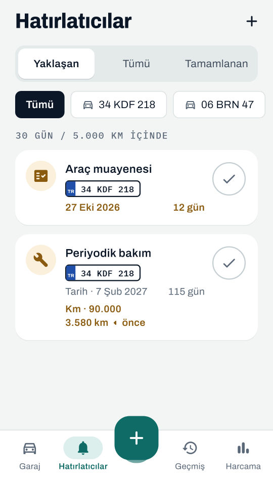 Aracımın Defteri ekran görüntüsü 2