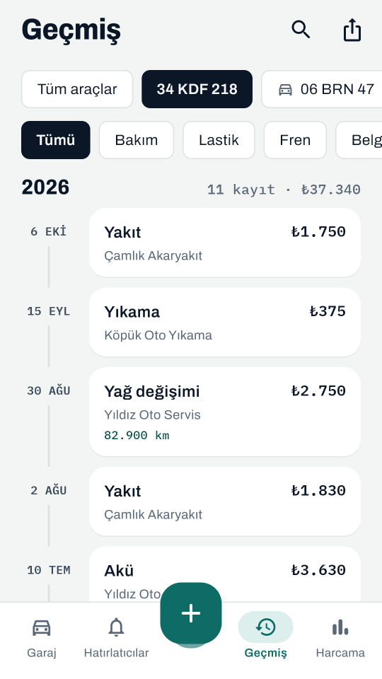 Aracımın Defteri ekran görüntüsü 3