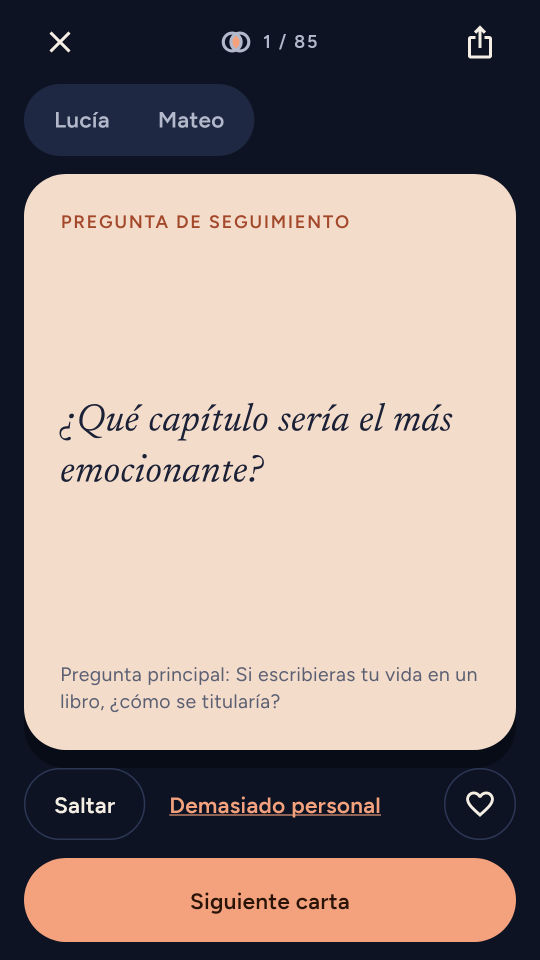 Captura de pantalla 2 de 100 preguntas para parejas